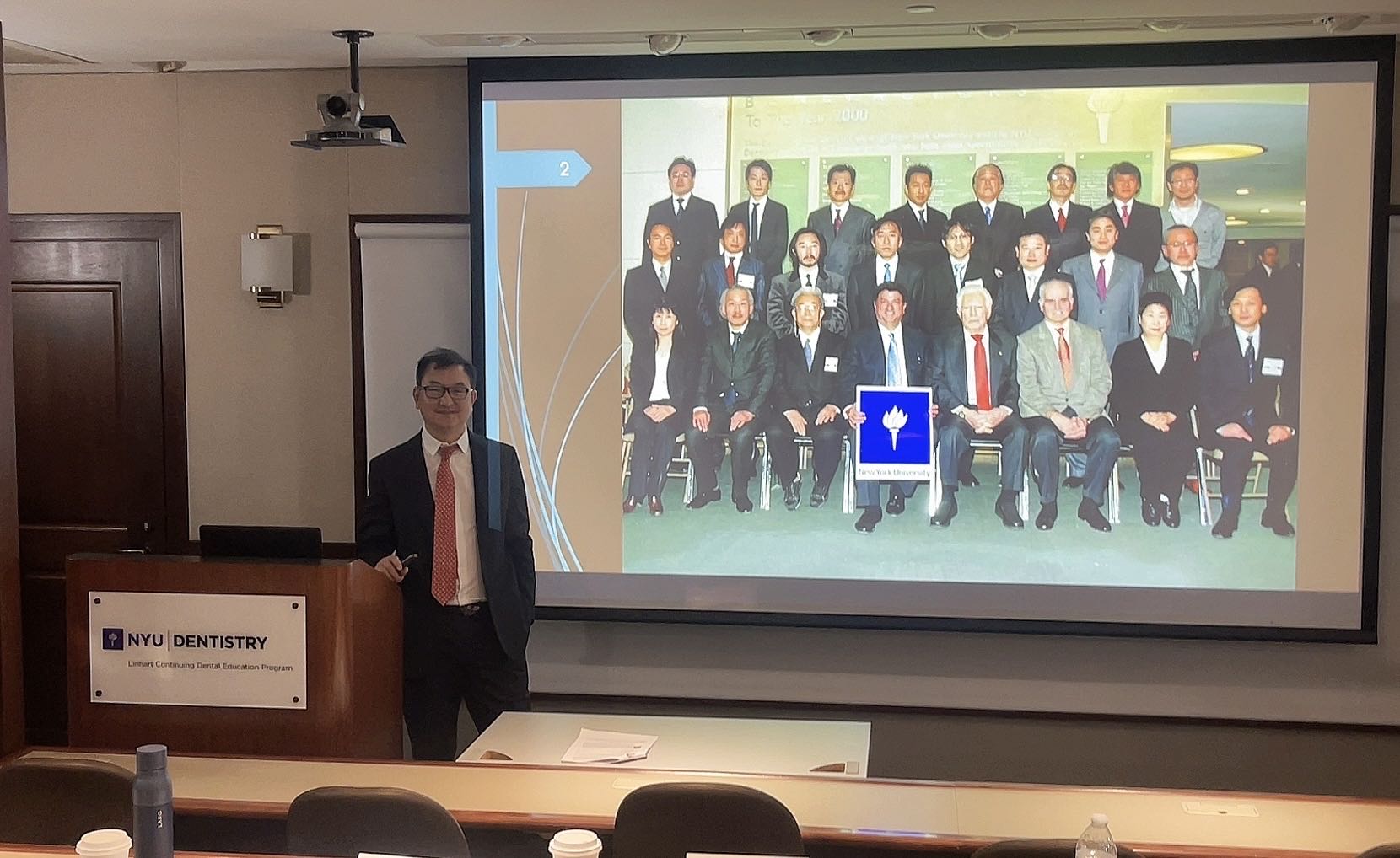 Dr. Steven Xue lecturing at NYU Dentistry